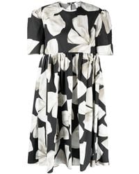 Vivetta - Bow-print Cotton Flared Dress - Lyst
