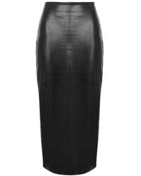 Wolford - Croc-Effect Pencil Midi Skirt - Lyst