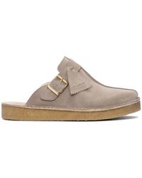 Clarks - Trek Calf Suede Flat Mules - Lyst