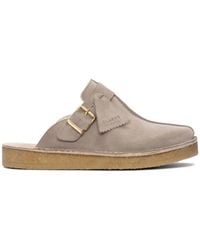 Clarks - Trek Calf Suede Flat Mules - Lyst