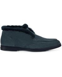 Doucal's - Shearling-Trim Suede Desert Boots - Lyst