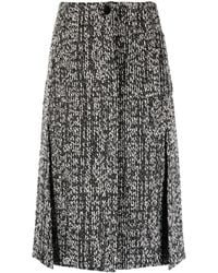 Lanvin - Textured-Finish Mid-Rise Skirt - Lyst