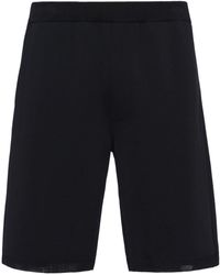 Prada - Logo-appliqué Knitted Bermuda Shorts - Lyst