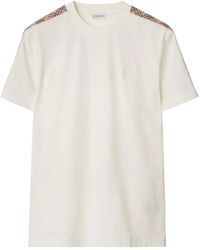Burberry - T-Shirt En Coton À Bords À Carreaux - Lyst