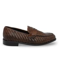 Pawelk's - Woven Leather Loafers - Lyst