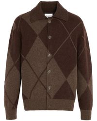 Barrie - Argyle-Pattern Button Cardigan - Lyst