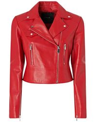Pinko - Chaqueta Biker De Piel - Lyst