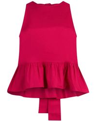 Liu Jo - Poplin Top With Bow - Lyst