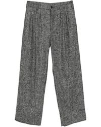 Emporio Armani - Pleated Pinstripe-Pattern Trousers - Lyst