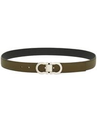 Ferragamo - Cintura Con Logo Caratteristico Gancini Reversibile - Lyst