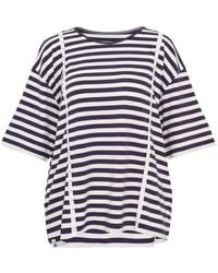 Pushbutton - Striped Buttoned T-Shirt - Lyst