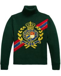 Polo Ralph Lauren - Crest-Intarsia Roll-Neck Sweater - Lyst