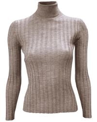 LA ROSE - Turtleneck Ribbed Sweater - Lyst