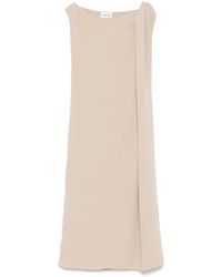 P.A.R.O.S.H. - Midi-Jurk Met Gedraaid Detail - Lyst