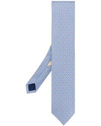 Ferragamo Krawatte mit Schildkröten-Print - Blau