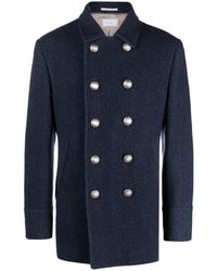 Brunello Cucinelli - Double-Breasted Virgin-Wool Coat - Lyst