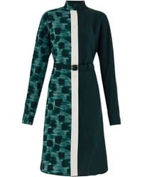 Ferragamo - Colour-Blocked Belted Shirt Dress - Lyst