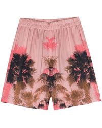 Laneus - Pantalones cortos con palmeras estampadas - Lyst