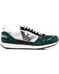 emporio armani panelled sneakers