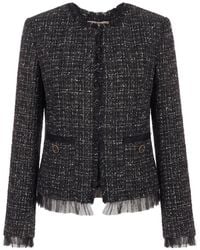 Twinset - Veste En Maille Bouclée Bordée De Tulle - Lyst
