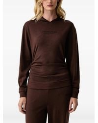 Trussardi - Logo-Print Ruched Hoodie - Lyst