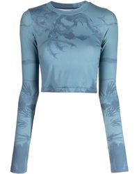 Feng Chen Wang - Top con stampa astratta - Lyst
