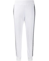 Fendi Pantalon de jogging à bandes monogrammées - Blanc