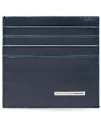 Piquadro - Logo-Plaque Leather Cardholder - Lyst