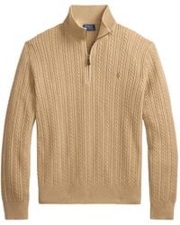 Polo Ralph Lauren - Cable-Knit Quarter-Zip Sweater - Lyst