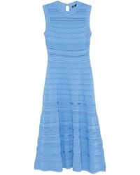 Maje - Openwork Knitted Midi Dress - Lyst