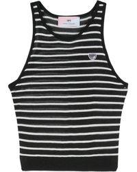 Chiara Ferragni - Eyelike-Patch Striped Sleeveless Top - Lyst