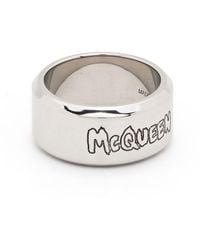 Alexander McQueen - Ring mit Graffiti-Gravur - Lyst