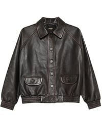 Maje - Buttoned Leather Jacket - Lyst