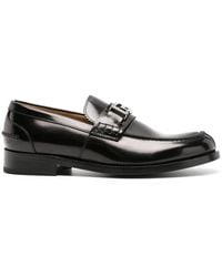 Versace - Greca Patent Leather Loafers - Lyst