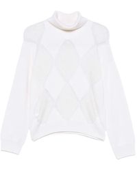 Peserico - Argyle Roll-Neck Sweater - Lyst