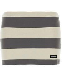 Miu Miu - Gestreepte Jersey Mini-Rok - Lyst