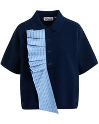 Essentiel Antwerp - Ruffled-Trim Polo Top - Lyst
