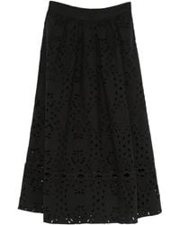 Ba&sh - Falda midi Bela con ojales bordados - Lyst