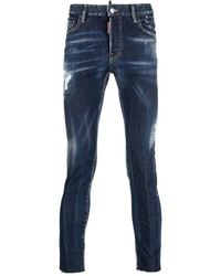 DSquared² - Distressed Slim-Fit Jeans - Lyst
