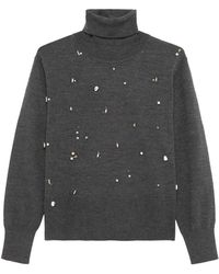 Alpha Studio - Crystal-Embellished Roll-Neck Sweater - Lyst