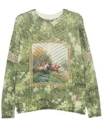 JEi'S - Pull En Maille À Chevrons Et Imprimé Paysage - Lyst