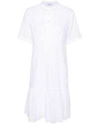 Peserico - Bead-detail Cotton Midi Dress - Lyst
