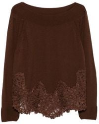 Ermanno Scervino - Lace-Trim Cashmere Sweater - Lyst