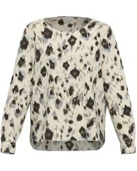 Marella - Leopard-Print Long-Sleeve Blouse - Lyst