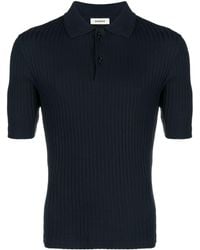 Sandro - Ribbed Organic-cotton Polo Shirt - Lyst