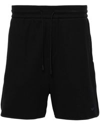 Emporio Armani - Pantalones cortos de canalé con aplique del logo - Lyst