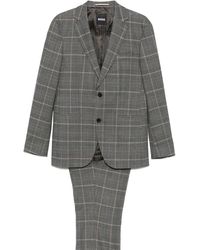 BOSS - Checked Stretch-Wool Suit - Lyst