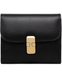 A.P.C. - Grace Curved-Flap Leather Wallet - Lyst