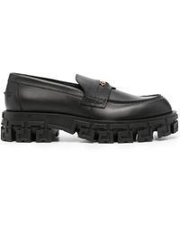 Versace - Medusa-motif leather loafers - Lyst