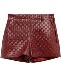 Gucci - GGキャンバス レザーショートパンツ - Lyst